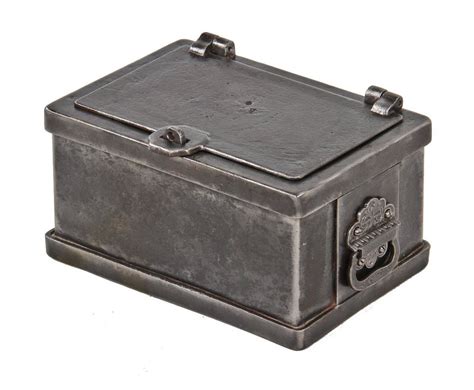 vintage metal strong box|antique cast iron strong box.